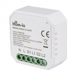 Modulo switch 2 canali da incasso 10A 2300W wifi Hom-io